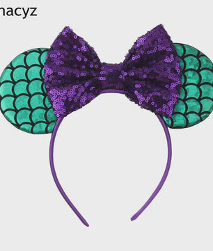 Chique Sequin Mickey Oortjes Diadeem met Strik - Feestelijk Haaraccessoire voor Kinderen & Dames