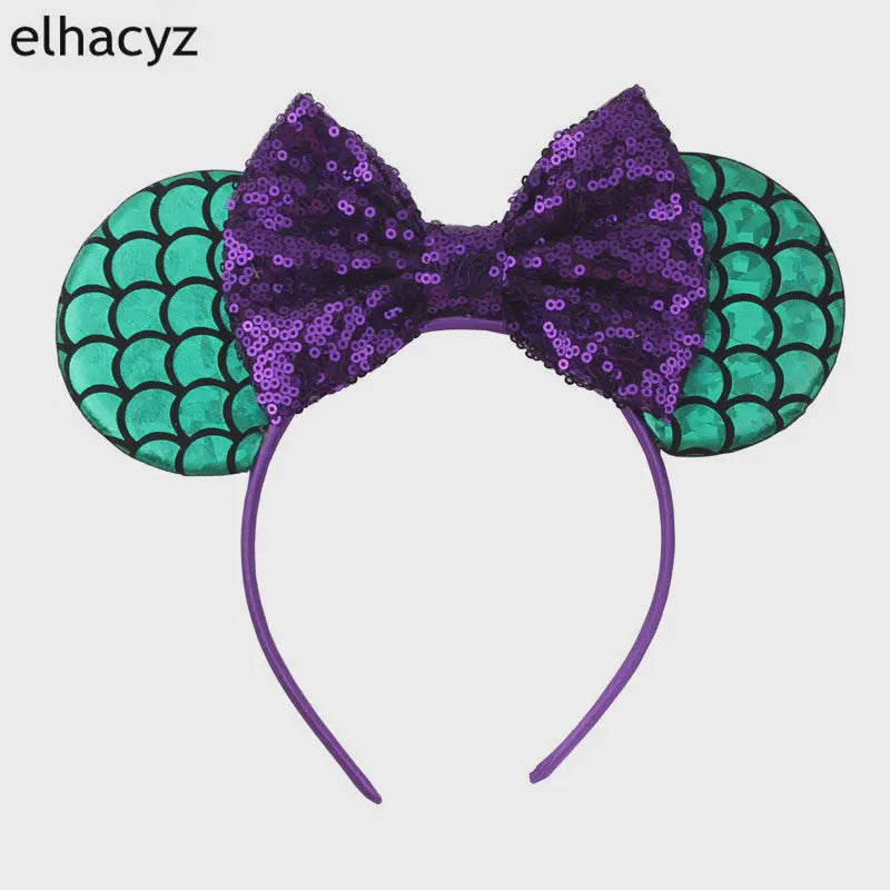 Chique Sequin Mickey Oortjes Diadeem met Strik - Feestelijk Haaraccessoire voor Kinderen & Dames
