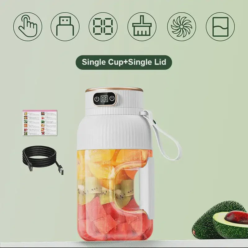 Draagbare USB Blender & Juicer Cup met Digitaal Display - Multifunctioneel & Ideaal voor Reizen