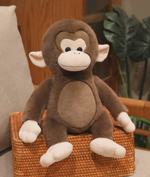 Schattige Macaque Aap Knuffel - Pluche Dierenkussen, Perfect Cadeau voor Kinderen & Dierenliefhebbers