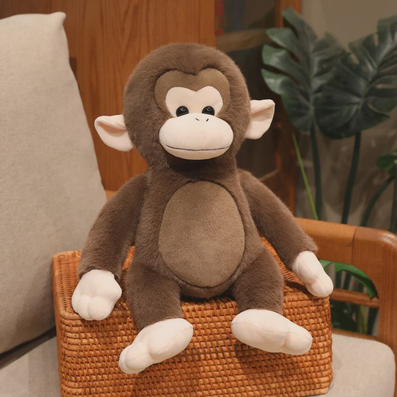 Schattige Macaque Aap Knuffel - Pluche Dierenkussen, Perfect Cadeau voor Kinderen & Dierenliefhebbers