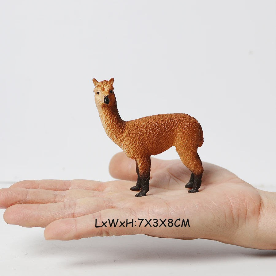 Realistische Alpaca & Kameel Figuren Set - Handgeschilderd, Educatief Speelgoed