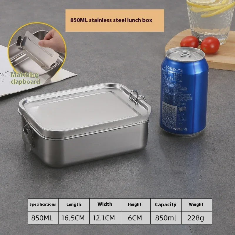 RVS Bento Lunchbox met Afsluitbare Clips - Voedselcontainer voor Werk en School