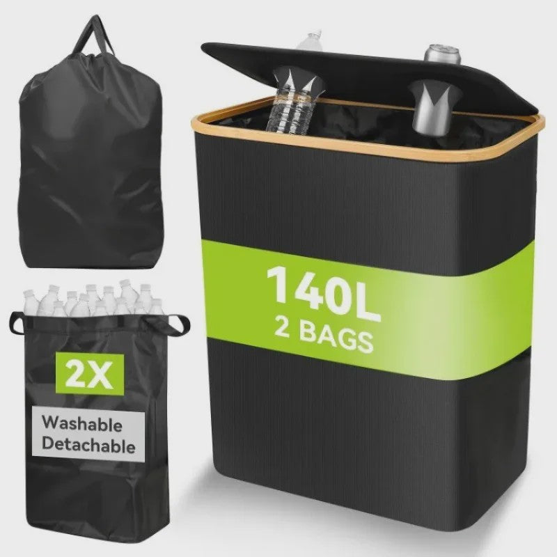 160L Grote Opbergmand - Opvouwbaar, Ideaal voor Flessen, Recycling, Wasgoed & Feestjes