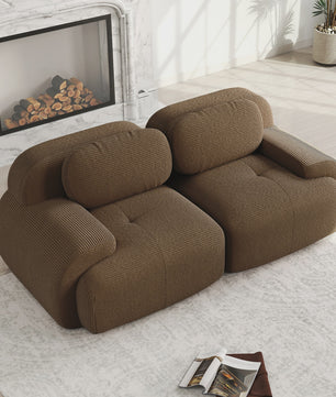 Luxe 82'' Loveseat Bank met Gebogen Armleuningen en Hoge-elastische Bekleding