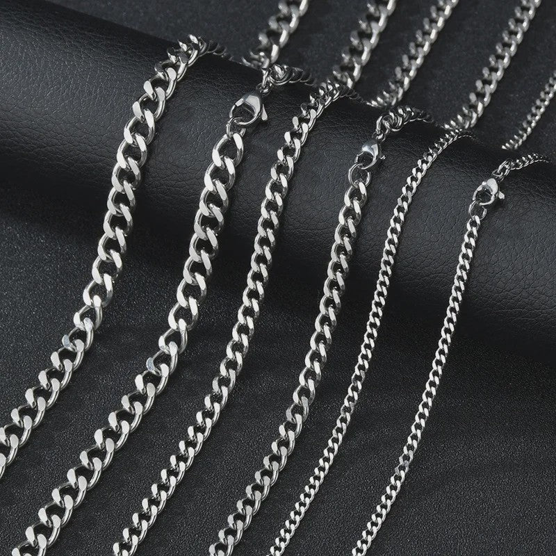 RVS Curb Cuban Kettingen - 3, 5, 7mm Breed - Zwart & Goudkleurig - Heren & Dames