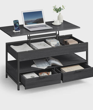 Verstelbare Salontafel met Lade en Open Vak - 100x50cm
