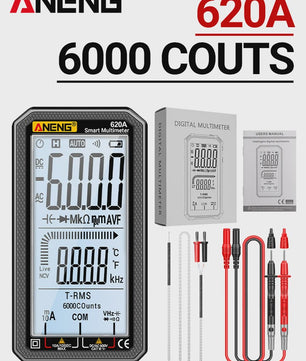 ANENG 620A Digitale Multimeter: 6000 Counts, AC/DC, Temperatuur, NCV & Live Wire Detector