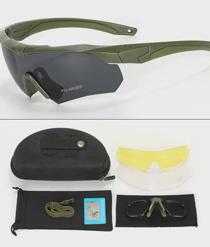 Tactische Bril Set - Airsoft, Motor, Outdoor - 3 Lenzen & Beschermhoes