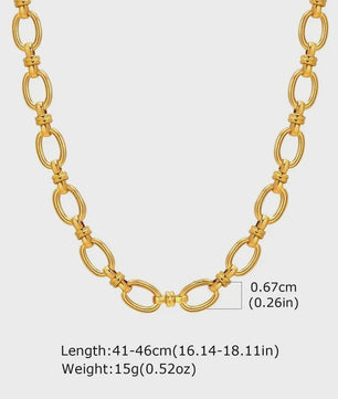 Chunky Gouden Halsketting Dames - Roestvrij Staal Dikke Ovalen Schakelketting Choker