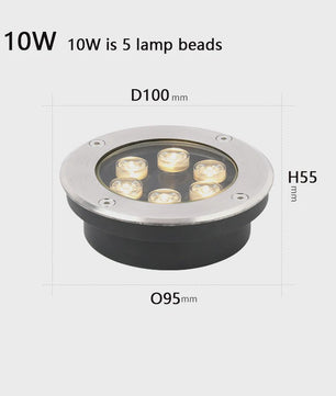 Waterdichte LED Grondspot 6W/10W/12W - Vierkante Tuinverlichting Buiten