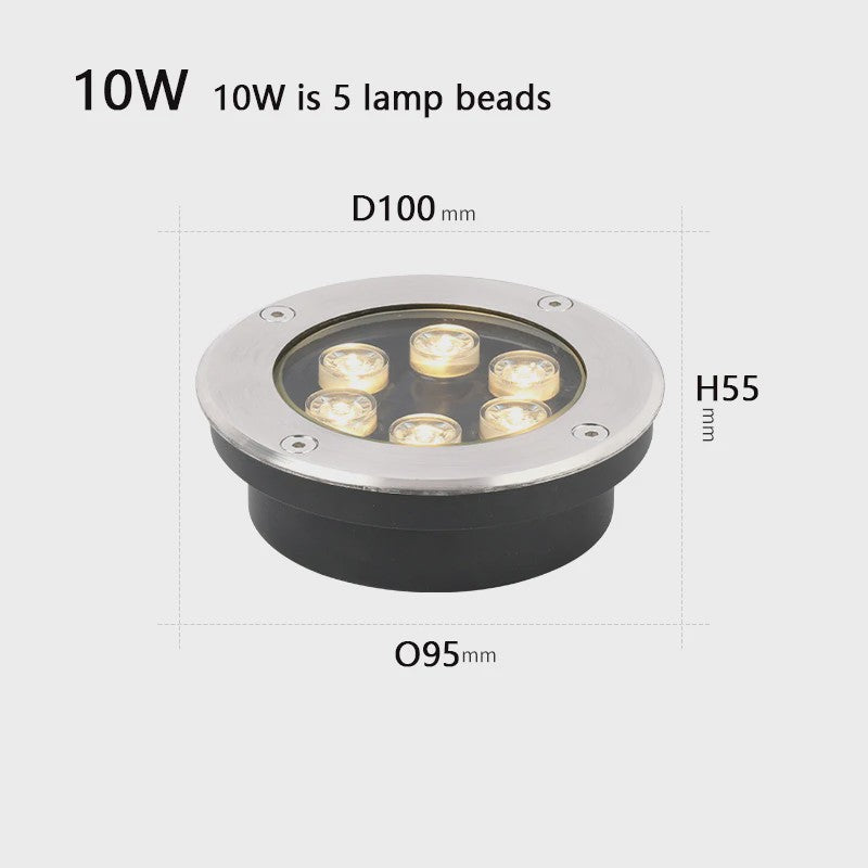 Waterdichte LED Grondspot 6W/10W/12W - Vierkante Tuinverlichting Buiten