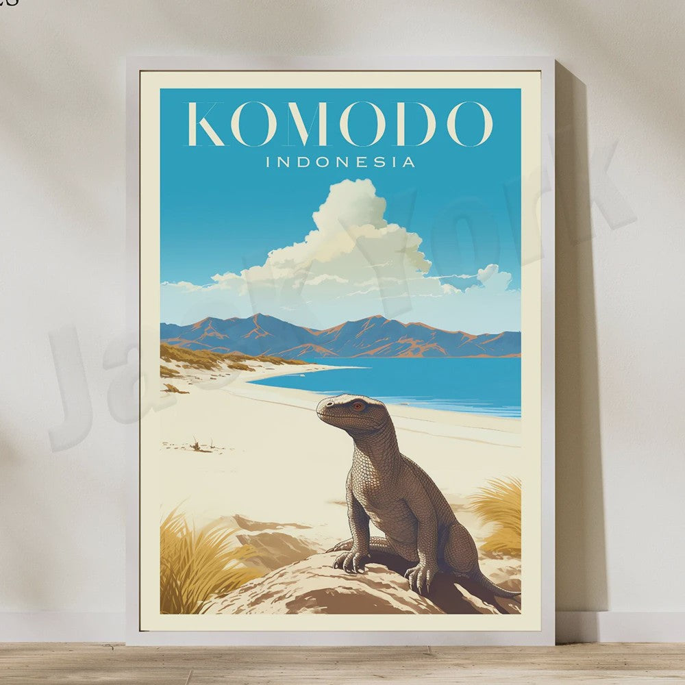 Indonesië Reisposters: Bali, Java, Komodo & Meer - Wanddecoratie Set