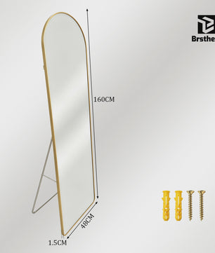 Grote Staande Spiegel 160x48cm - Volledige Lengte Spiegel met Aluminium Frame & HD Glas