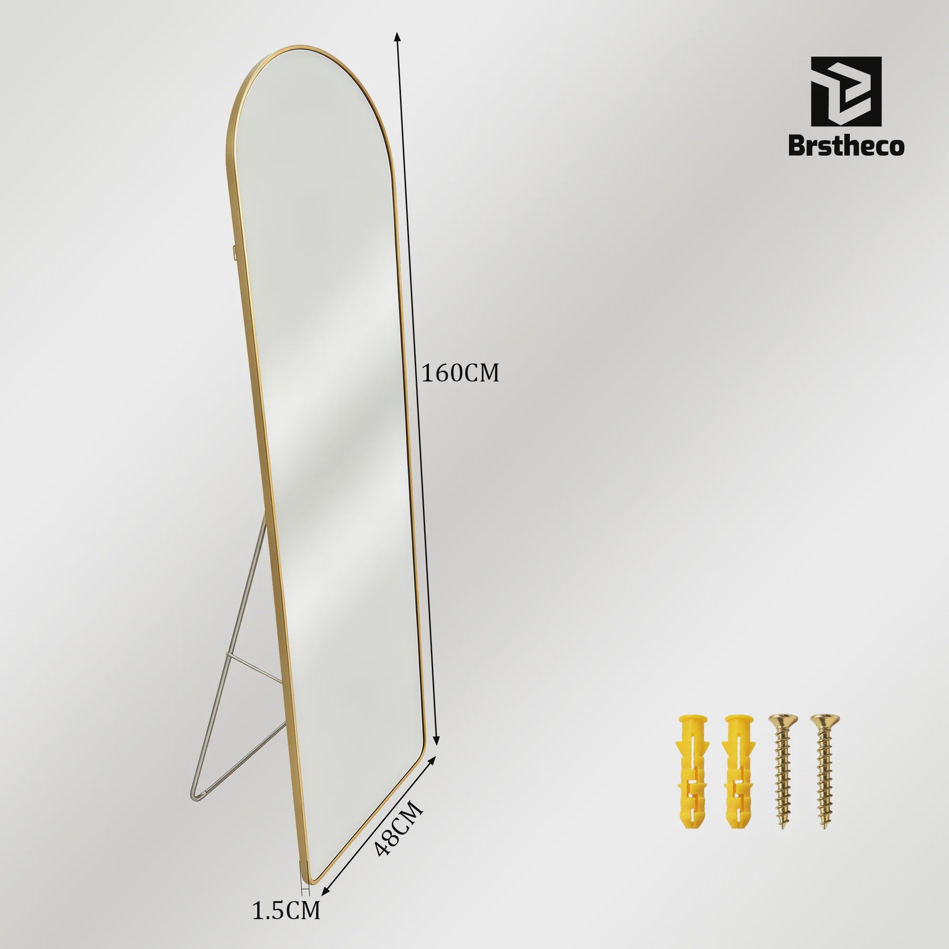 Grote Staande Spiegel 160x48cm - Volledige Lengte Spiegel met Aluminium Frame & HD Glas