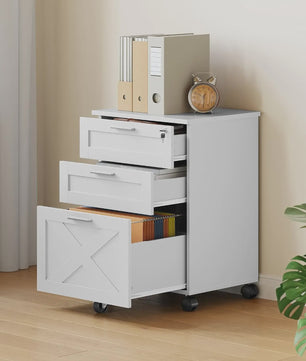 Mobiel Archiefkastje met 3 Lades en Zwenkwielen - Onder Bureau Opbergkast