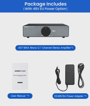 AIYIMA A07 MAX Krachtige Klasse D Versterker - 300W x2 Stereo / 600W Mono