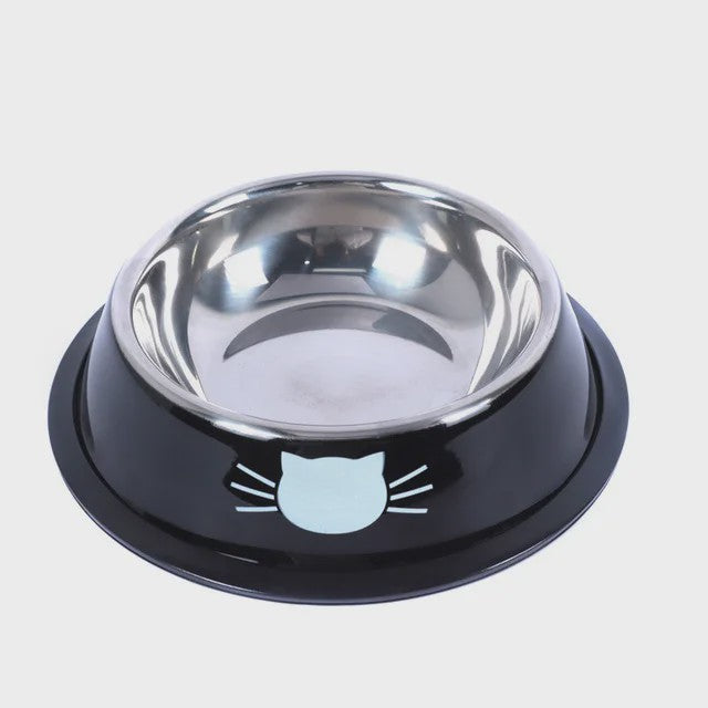 RVS Kattenvoerbak met Antislip Basis - Voer- en Waterbakje voor Kittens & Katten