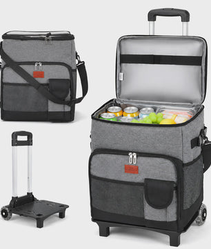 New Insulated Bag Outdoor Picnic Camping Bag Waterproof Oxford Cloth Car Lunch Bag Cooler Bag With Wheels Portable Ice Chest For Picnic Beach Camping Family Outings Travel Keep Cool