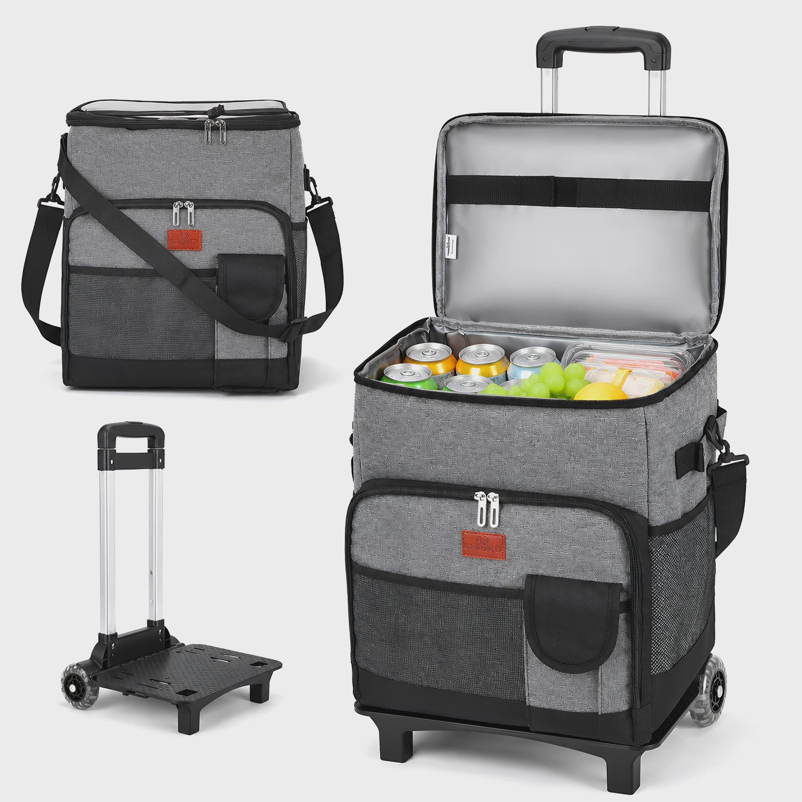 New Insulated Bag Outdoor Picnic Camping Bag Waterproof Oxford Cloth Car Lunch Bag Cooler Bag With Wheels Portable Ice Chest For Picnic Beach Camping Family Outings Travel Keep Cool
