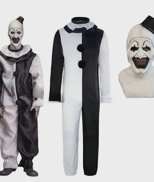Art The Clown Kostuum & Masker - Terrifier 2 Cosplay Jumpsuit voor Heren en Dames