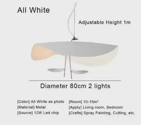 Moderne Lotusblad Hanglamp - LED, Metaal, Goud & Zwart/Wit