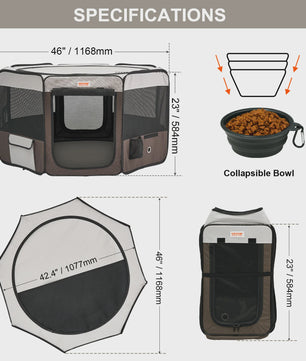 Draagbare Opvouwbare Pet Playpen Tent - Veilig en Waterdicht voor Hond of Kat