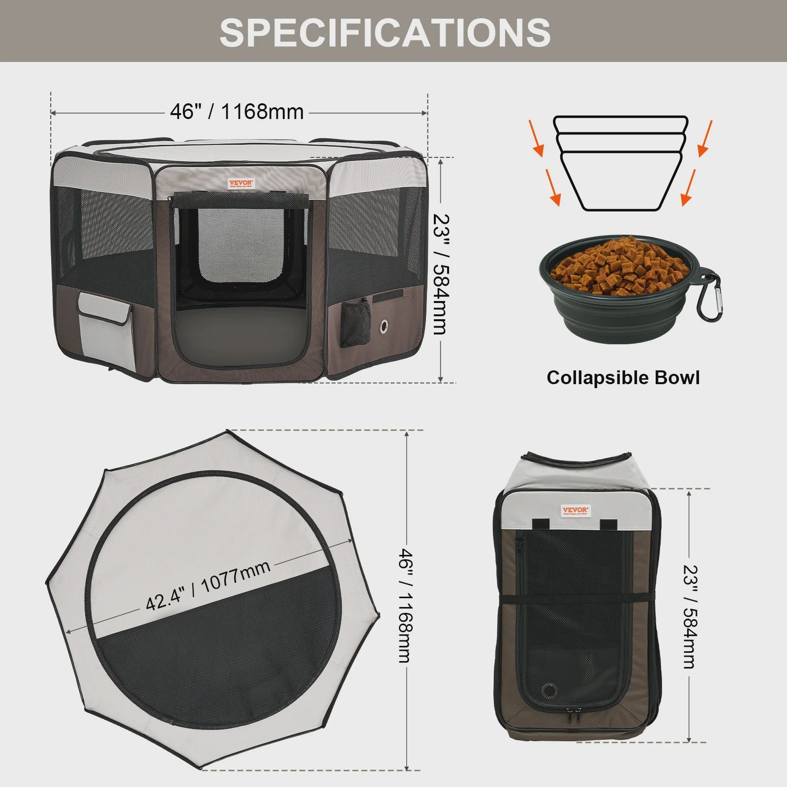 Draagbare Opvouwbare Pet Playpen Tent - Veilig en Waterdicht voor Hond of Kat