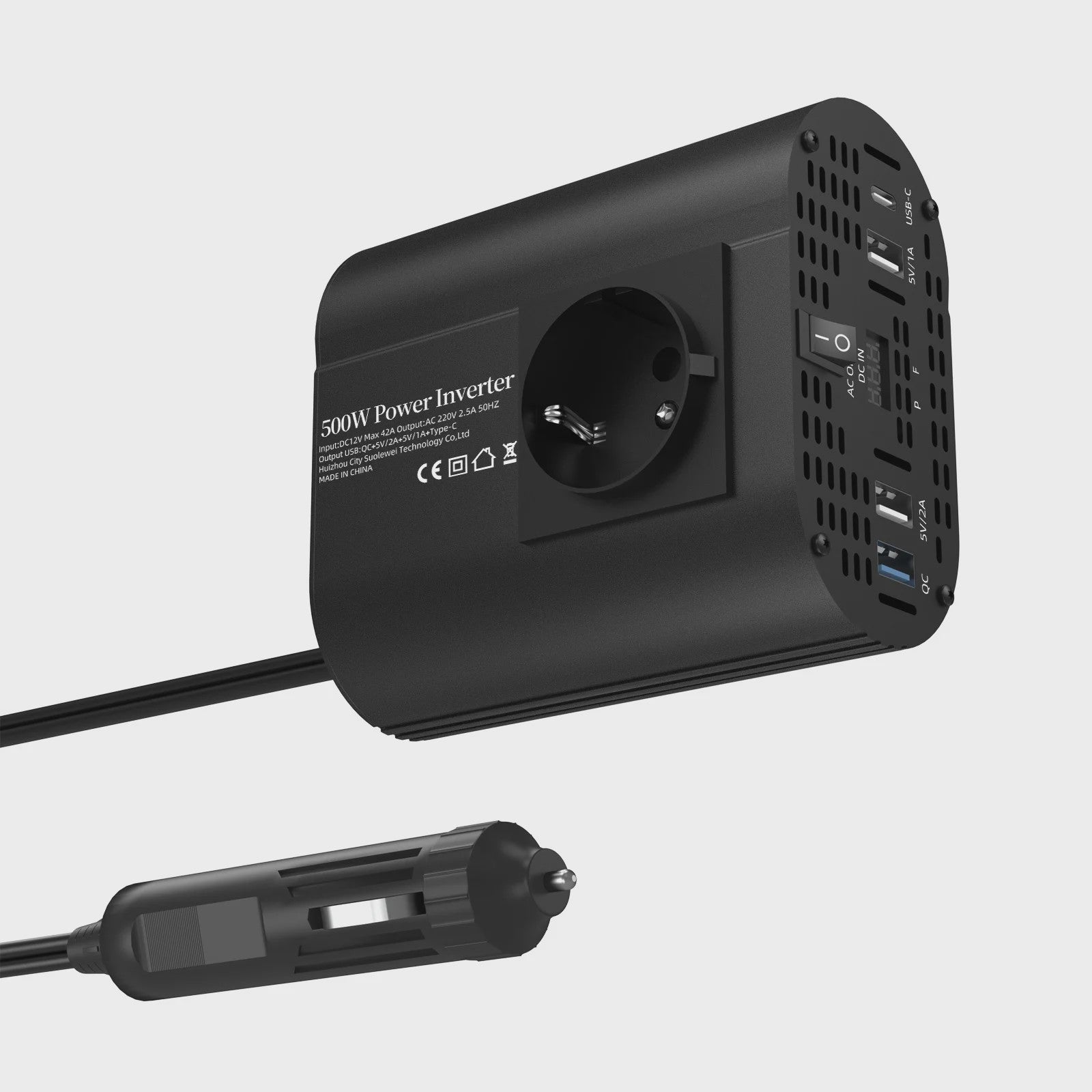 Universele Omvormer 12V naar 220V: 400W, 500W, 1500W voor Auto, Camper & Thuis