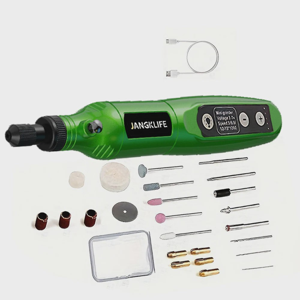 Draadloze Roterende Tool Kit: Graveerpen voor Hout, Metaal, Glas & Sieraden - DIY Mini Boormachine met USB
