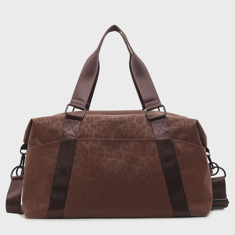 Stijlvolle Leopard Print Duffle Bag: Grote Reistas met Verstelbare Band voor Dames