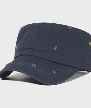 Vintage Washed Cotton Pet Cap - Stijlvolle Platte Pet voor Heren en Dames