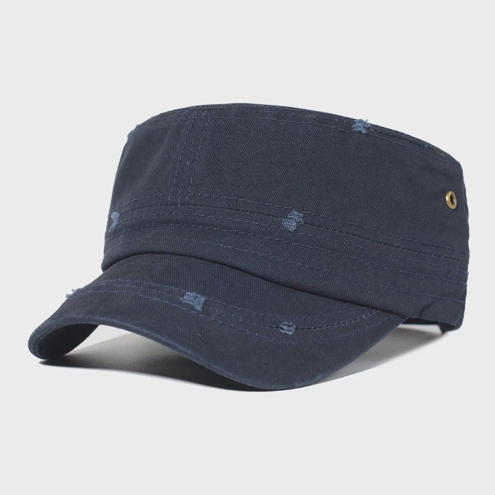 Vintage Washed Cotton Pet Cap - Stijlvolle Platte Pet voor Heren en Dames