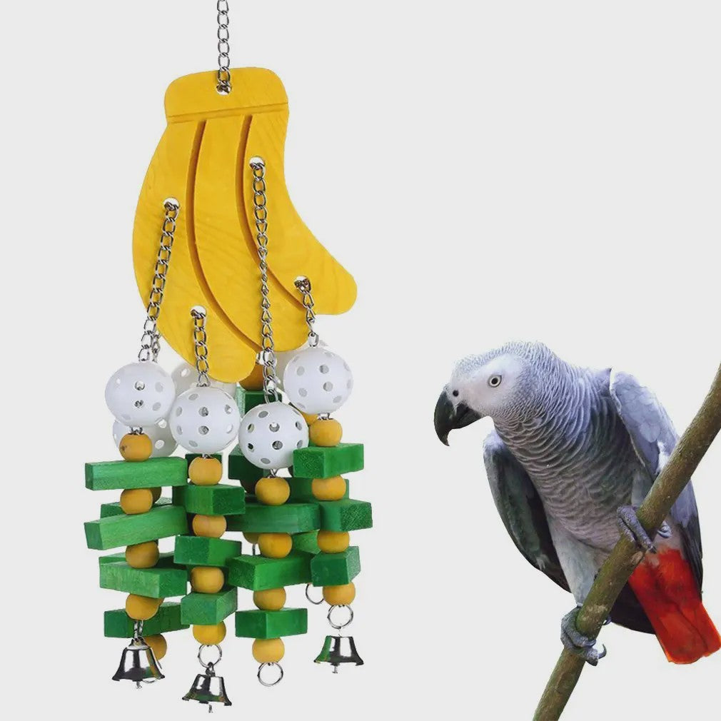 Kleurrijk Houten Vogel Speeltje - Kauwspeelgoed & Schommel voor Papegaaien en Parkieten