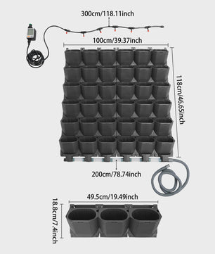 Verticale Wandplanter met Timer - Zelfwaterend - 36 Vakken - 100x118.5cm