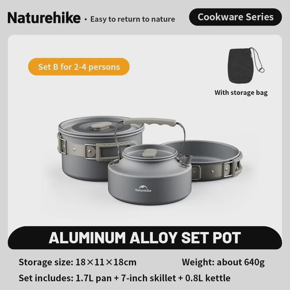 Naturehike Ultralichte Aluminium Camping Kookset - Complete Outdoor Keukenuitrusting