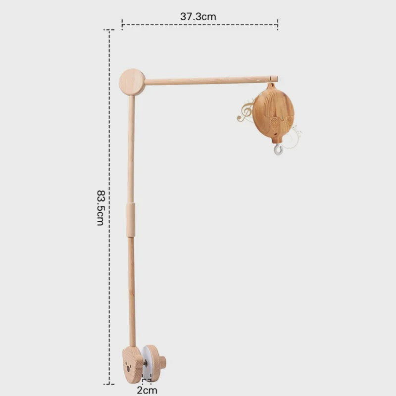 Houten Muziekdoosje Baby Mobiel - Draaiend & Kalmerende Melodieën voor de Babykamer