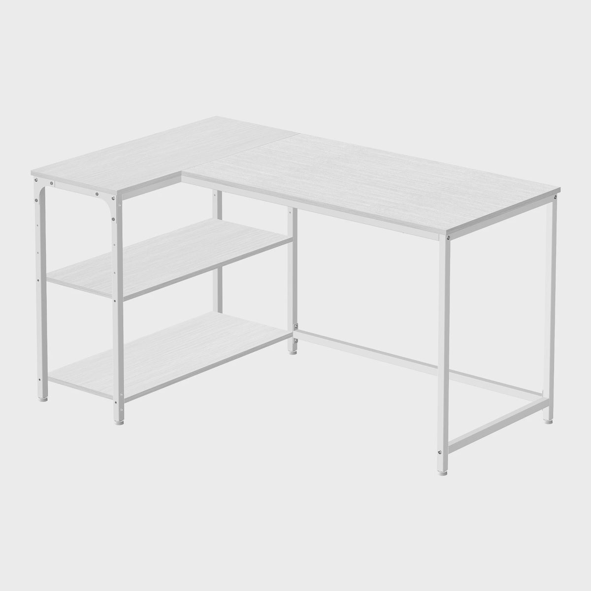 L-vormig Bureau met 3 Planken - 120 x 80 cm Hoekbureau voor Computer & Werk