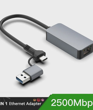 2.5G USB-C naar RJ45 Ethernet Adapter | 2500Mbps Netwerkkaart voor Laptop & PC