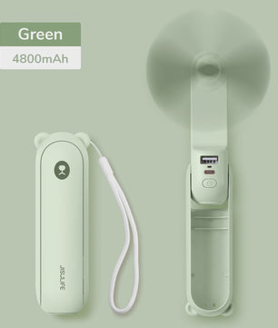 JISULIFE Draagbare Mini Ventilator: 3-in-1 USB Oplaadbaar met Powerbank & Zaklamp (4500mAh)