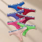 7-Delige Dames Katoen Strings Set - Zwart, Gestreept & Zacht - Comfortabele Tanga Ondergoed