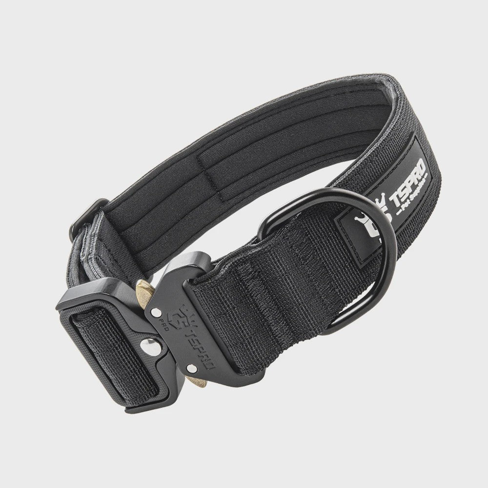 TSPRO Tactische Hondenhalsband Heavy Duty met Metalen Gesp - Verstelbaar voor Middelgrote tot Grote Honden