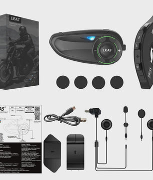 EJEAS Q8 Motorhelm Intercom Systeem - Bluetooth 5.1 Mesh 3.0, APP Bediening