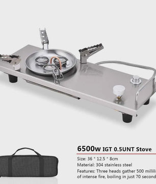 Pandatour Camping IGT Gasfornuis - Krachtige 6500W Draagbare Brander voor Buiten