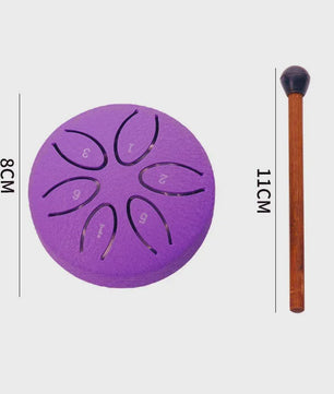 Mini Stalen Tongtrommel (6 Tonen) - Ethereal Hand Drum met Stokken - 3 Inch