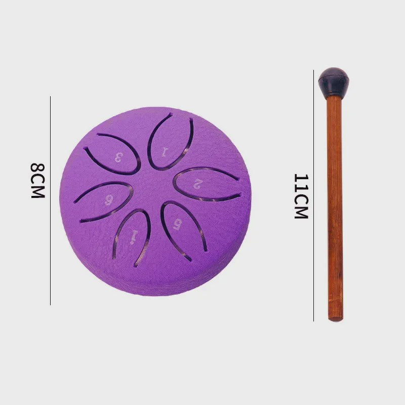 Mini Stalen Tongtrommel (6 Tonen) - Ethereal Hand Drum met Stokken - 3 Inch