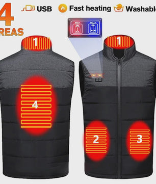 Verwarmd Vest Dames Heren - USB Elektrisch Verwarmbaar Padded Vest voor Buitenactiviteiten & Outdoor
