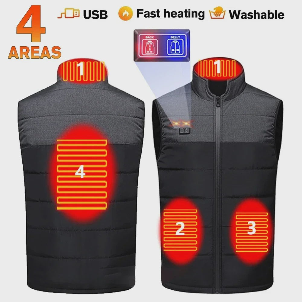 Verwarmd Vest Dames Heren - USB Elektrisch Verwarmbaar Padded Vest voor Buitenactiviteiten & Outdoor