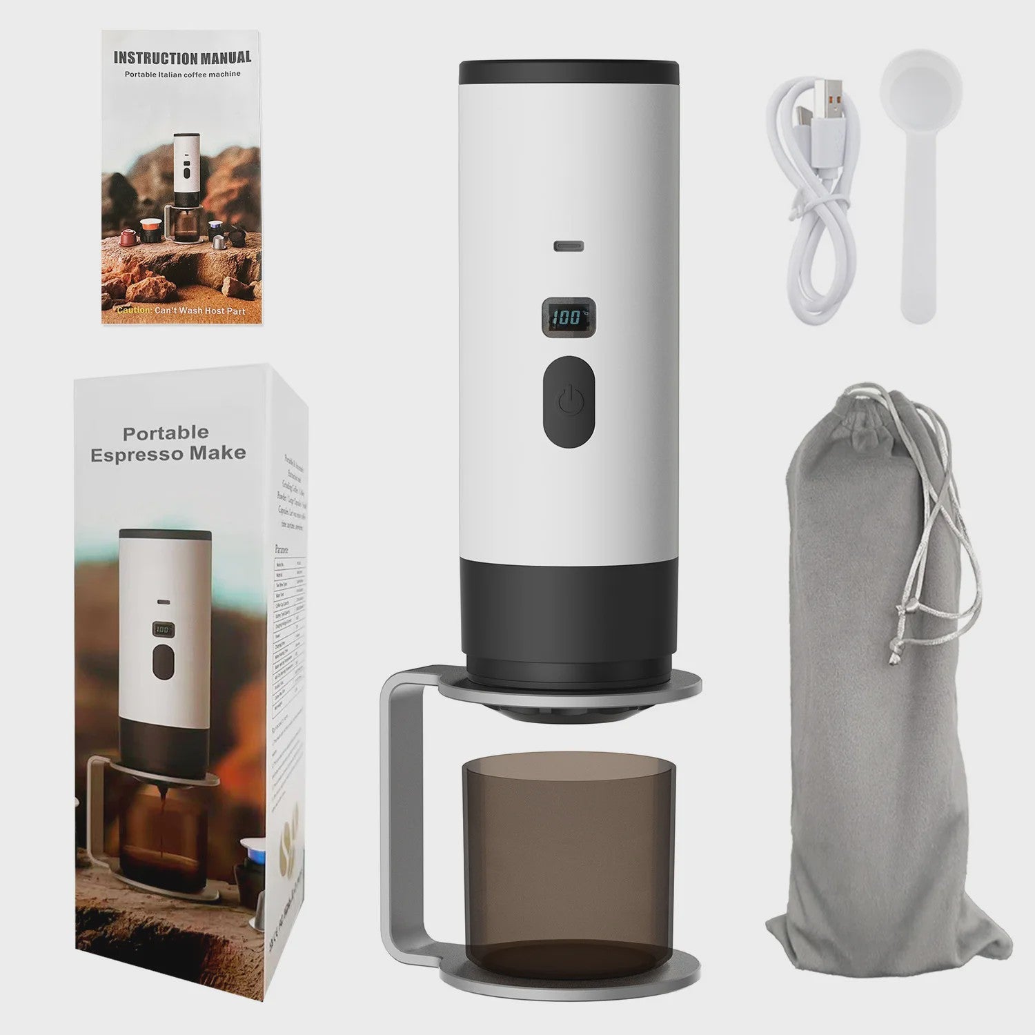 3-in-1 Draagbare Koffiemachine: Draadloos, Elektrisch & Compact voor Auto, Thuis & Camping