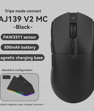 AJAZZ AJ139 V2 MC Ergonomische Gaming Muis - Lichtgewicht, Hoge Nauwkeurigheid & Tri-Mode Connectiviteit
